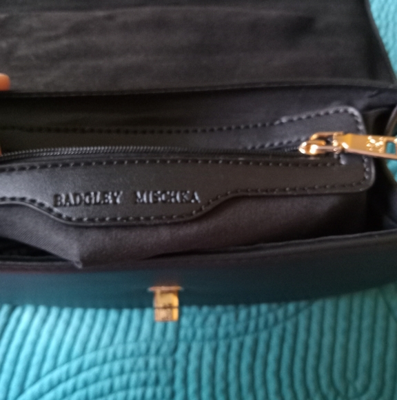 Badgley Mischka Studded Crossbody Handbag Gold Tone Accents NWT - Picture 7 of 8